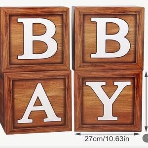 Wooden Baby Shower Blocks Decor